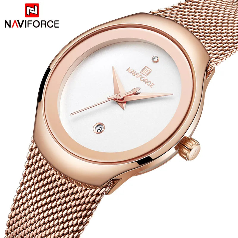 NAVIFORCE Relógio Feminino de Aço Inoxidável - ArboriuZ